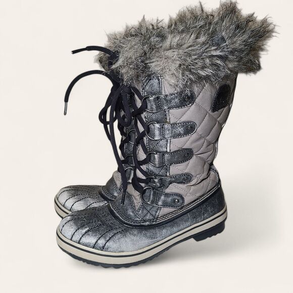Sorel Shoes - Sorel Tofino Disressed Gray Lace Up Waterproof Winter Snow Boots Women's Size 7